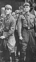 Manfred Kompel-Pilot and Heinz Klingenberg as two Nazi rowdies in Franz Seitz's S.A.-Mann Brand (1933)