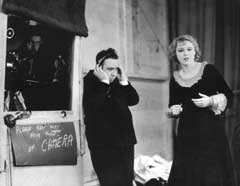 Alfred Hitchcock on the set of Blackmail with actress Anny Ondra