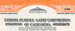 Certificate from the Famous Players - Lasky Corporation of California