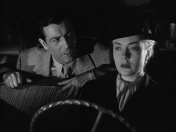 The car in the film noir is a complex symbol expressing the various kinds of escape its protagonists attemp: Audrey Totter and Robert Taylor in High Wall (1947)
