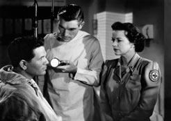 With Rory Mallinson and Rosemary DeCamp in 'Pride of the Marines' (1945)