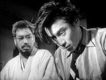 Takashi Shimura and Toshiro Mifune in Yoidore tenshi (Drunken Angel, 1948)