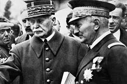 Admiral Darlan (R) pictured with Marshal Petain